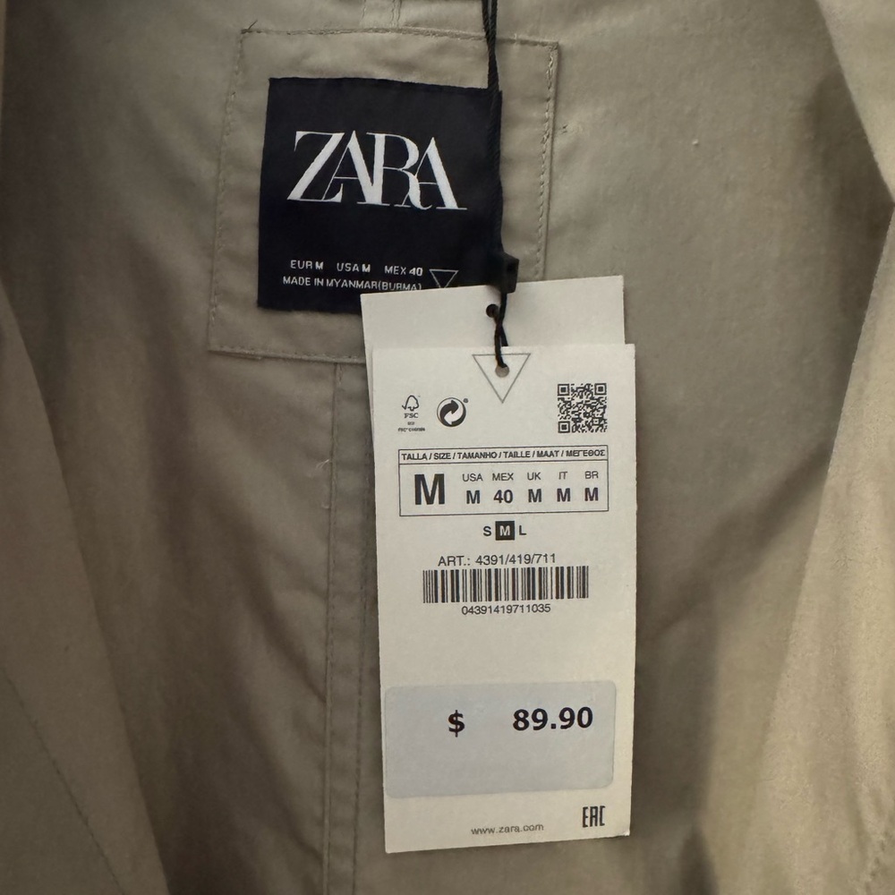 Zara Men's Sand pocket parka - Picture 6 of 7